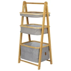 Bo-Camp Bayswater Bamboo Folding Cabinet With Baskets -Prim Camping Shop bo camp bayswater bamboo folding cabinet with baskets 3