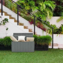 Top Outdoor Storage Resin Deck Box 270L -Prim Camping Shop gardiun top outdoor storage resin deck box 270l 2