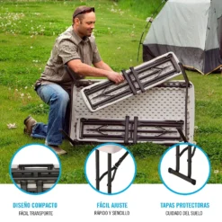 Lifetime Ultra-Resistant Folding Table With 2 Benches Set 106x61x74 Cm UV100 -Prim Camping Shop lifetime ultra resistant folding table with 2 benches set 106x61x74 cm uv100 2