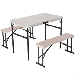 Lifetime Ultra-Resistant Folding Table With 2 Benches Set 106x61x74 Cm UV100