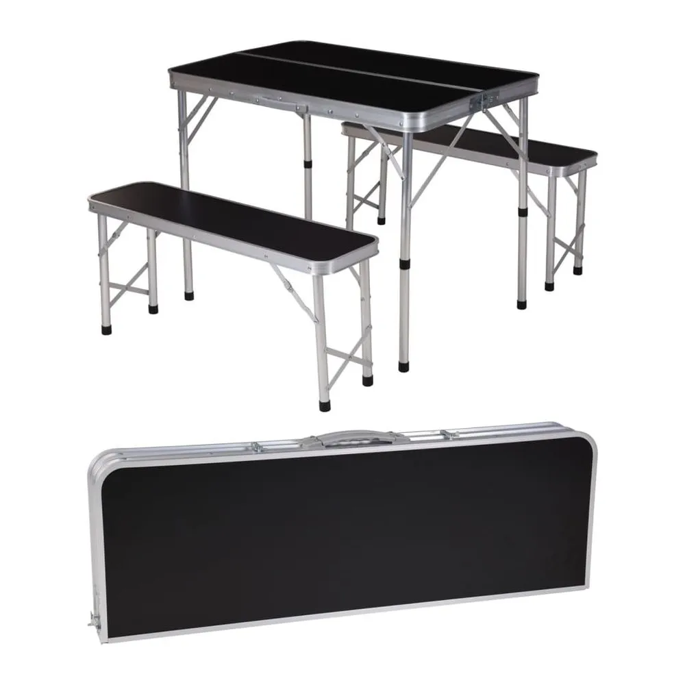Foldable Camping Table Set With 2 Benches 3 Foldable Camping Table Set With 2 Benches