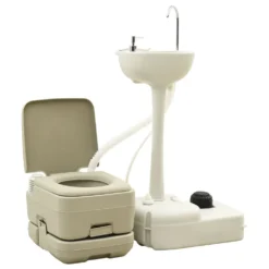 VIDAXL Portable Camping Toilet And Handwash Stand Set